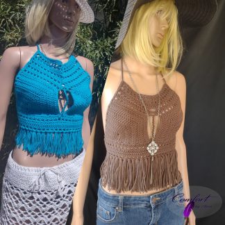 Fringed Halter Top